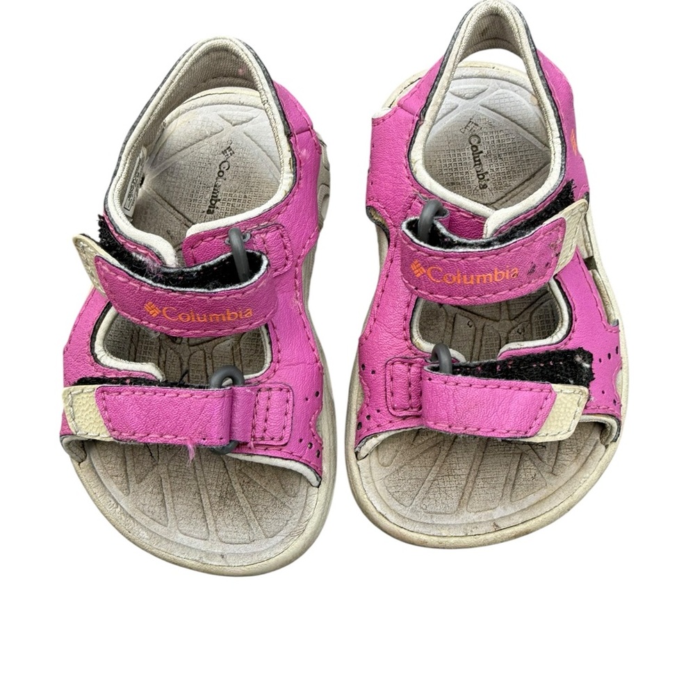 Columbia Kids Fuchsia and Beige Sandals